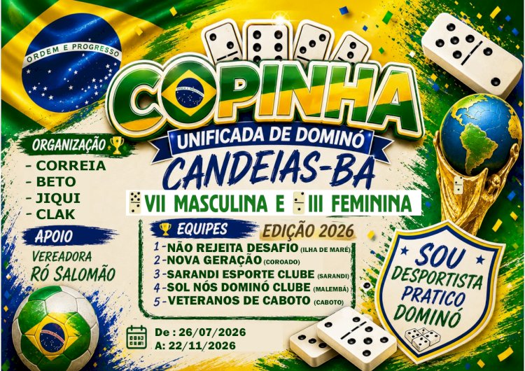 Candeias realiza a 7ª Copinha Masculina e a 3ª Copinha Feminina de Dominó